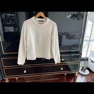 Jenni Kayne Cotton Fisherman Sweater, Ivory. Women’s L. Barely worn.
